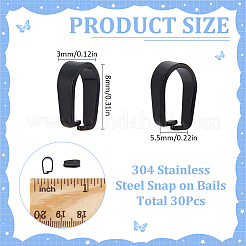 30Pcs 304 Stainless Steel Snap on Bails&nbsp;STAS-SC0007-70D