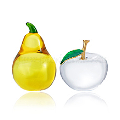 2Pcs 2 Styels Glass & Alloy Sculpture Figurine&nbsp;DJEW-PH0001-55
