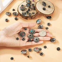 18Sets 9 Styles Brass Snap Buttons&nbsp;FIND-SW0001-33