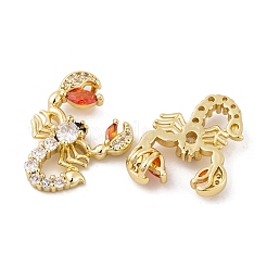 Brass Micro Pave Cubic Zirconia Pendants&nbsp;KK-E108-29G