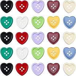 40Pccs 10 Colors Resin Buttons&nbsp;BUTT-SP0001-18