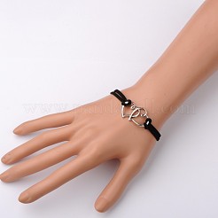 Alloy Double Heart Link Bracelets for Valentine's Day&nbsp;BJEW-JB01530