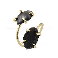 Natural Obsidian Cuff Rings&nbsp;RJEW-B122-02G-05
