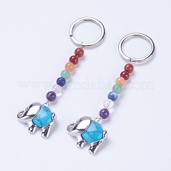 Natural/Synthetic Gemstone Chakra Keychain&nbsp;KEYC-P040-E