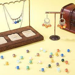 110Pcs 11 Styles Electroplate Round Glass Bead Charms&nbsp;PALLOY-TAC0307