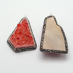 Electroplate Natural Druzy Quartz Crystal Pendants&nbsp;G-F333-J