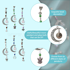 6Pcs 6 Style Moon Perfume Bottle Urn Ashes Tibetan Style Alloy Pendant Decorations&nbsp;HJEW-AB00227