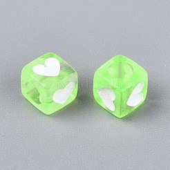 Spray Painted Transparent Acrylic Beads&nbsp;OACR-N140-02G