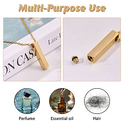 304 Stainless Steel Rectangle Pendant Urn Ashes Necklaces&nbsp;NJEW-WH0036-031G