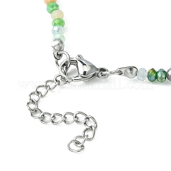 Glass Beaded Necklaces with 304 Stainless Steel Clasps&nbsp;NJEW-JN04363-01