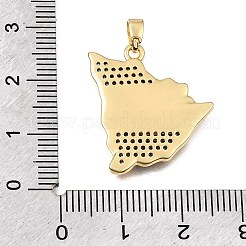 Brass Micro Pave Blue Cubic Zirconia Pendants&nbsp;KK-C263-31B-G