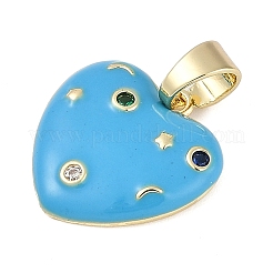 Brass Micro Pave Cubic Zirconia Pendants&nbsp;KK-Q005-01G