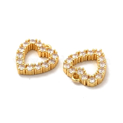 Brass Micro Pave Clear Cubic Zirconia Pendants&nbsp;KK-M238-02G