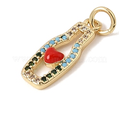 Brass Micro Pave Colorful Cubic Zirconia Pendants&nbsp;KK-CBA960E-03A-G