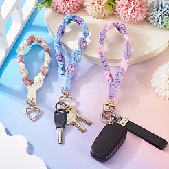 3Pcs Cotton Braided Flower Pendant Decorations&nbsp;AJEW-TA0002-72C
