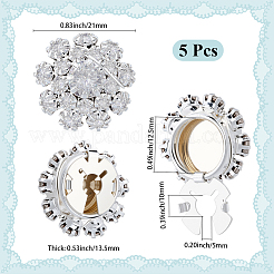 5Pcs Brass Rhinestone Cufflinks&nbsp;FIND-CY0001-63P