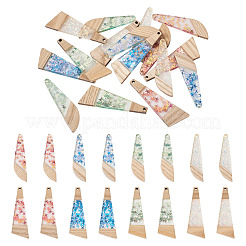 16Pcs 8 Style Wooden Pendants&nbsp;FIND-TA0005-89