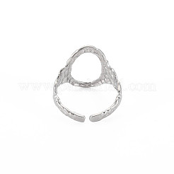 Non-Tarnish 304 Stainless Steel Open Oval Wide Cuff Ring for Women&nbsp;LS-RJEW-S405-167P