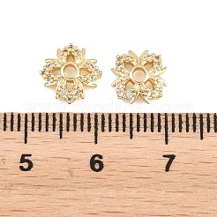 Brass Clear Cubic Zirconia Beads&nbsp;KK-B186-05G