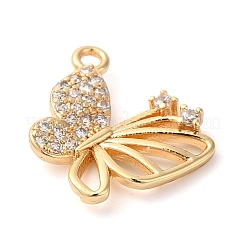 Brass Micro Pave Clear Cubic Zirconia Charms&nbsp;KK-G503-38G