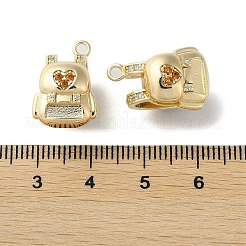 Brass Micro Pave Cubic Zirconia Pendants&nbsp;KK-F862-15G