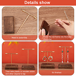 3 Sets 3 Sizes Iron Earring Display Stand Set&nbsp;EDIS-WH0024-10G