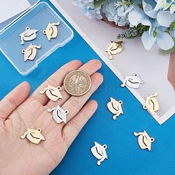 12Pcs 3 Colors 304 Stainless Steel Pendants&nbsp;STAS-UN0040-12