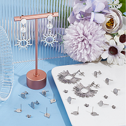 100Pcs Flat Round Shape 304 Stainless Steel Stud Earring Findings&nbsp;STAS-SC0008-60