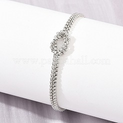 Brass Box Chain Knot 2-Strand Bracelets for Women&nbsp;KK-CBA68DA-17B-P