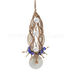 Flat Round with Evil Eye Glass Pendant Decorations&nbsp;EVIL-PW0002-18A-01