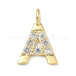 Brass Micro Pave Clear Cubic Zirconia Pendants&nbsp;KK-I476-01G