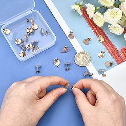 30Pcs 5 Style Ion Plating(IP) 304 Stainless Steel Stud Earring Findings&nbsp;STAS-UN0027-99