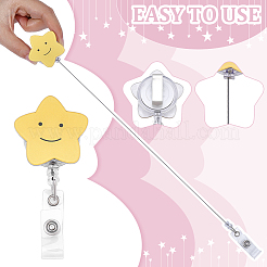 8Pcs 8 Colors Star Acrylic Retractable Badge Reel&nbsp;AJEW-ME0003-38