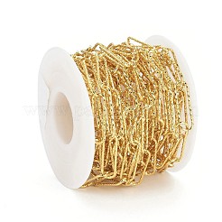 Soldered Textured Brass Paperclip Chains&nbsp;CHC-G005-21G