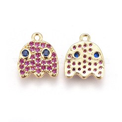 Brass Micro Pave Cubic Zirconia Pendants&nbsp;KK-I648-07