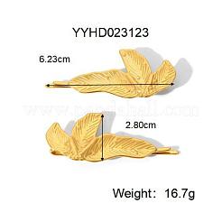 Fashionable 304 Stainless Steel Leaf Stud Earrings & Hair Bobby Pin Set for Women&nbsp;SH3836-1