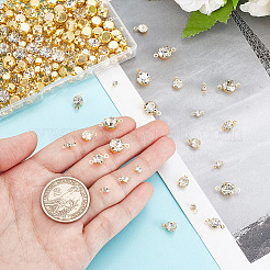 DIY Flat Round Brass Rhinestone Connector Charms & Pendant Jewelry Making Findings Kits&nbsp;DIY-GA0001-69G