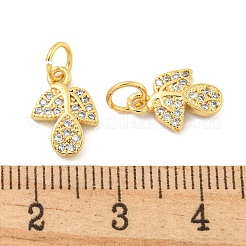 Rack Plating Brass Micro Pave Clear Cubic Zirconia Pendants&nbsp;KK-B093-05G