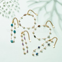 Natural Gemstone & Pearl Beaded Bracelet&nbsp;BJEW-JB08293