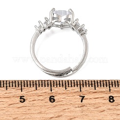 Brass Micro Pave Cubic Zirconia Cuff Open Rings&nbsp;CU-CBA5C10-08P