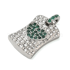 Brass Micro Pave Cubic Zirconia Pendants&nbsp;CU-CBA4231-05C-P