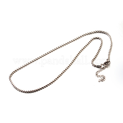 Tarnish Resistant 304 Stainless Steel Box Chain Necklaces&nbsp;STAS-M174-001-D