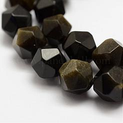 Natural Golden Sheen Obsidian Beads Strands&nbsp;G-G682-27-6mm