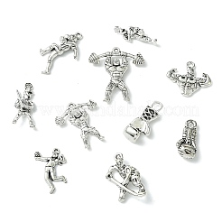 80Pcs 10 Styles Tibetan Style Alloy Pendants&nbsp;FIND-CJ0005-15