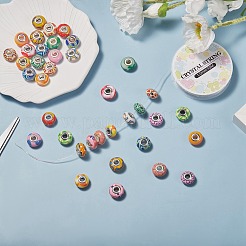 38Pcs 19 Colors Handmade Polymer Clay European Beads&nbsp;CLAY-SZ0001-51