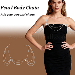 Ally Crystal Rhinestone Multi-Layered Twisted Chain Shoulder Body Chains for Women&nbsp;AJEW-WH0596-745