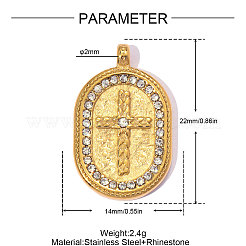 304 Stainless Steel with Crystal Rhinestone Pendants&nbsp;RB-OY001-16G