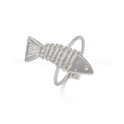 Adjustable 304 Stainless Steel Cuff Open Rings&nbsp;RJEW-D343-01P