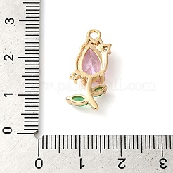Brass Micro Pave Cubic Zirconia Pendants&nbsp;KK-G503-41G