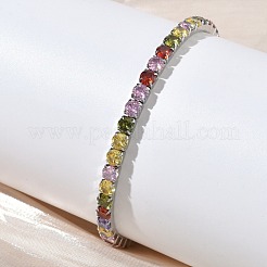 304 Stainless Steel Micro Pave Colorful Cubic Zirconia Tennis Bracelets for Women&nbsp;BJEW-G779-02P